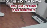江西九江一名女孩半夜被沙沙声惊醒，原来是一条银环蛇在夜里爬进了屋内，女孩母亲表示：女儿被吓得坐在床上哭，孩子爷爷赶来后把蛇抓住了